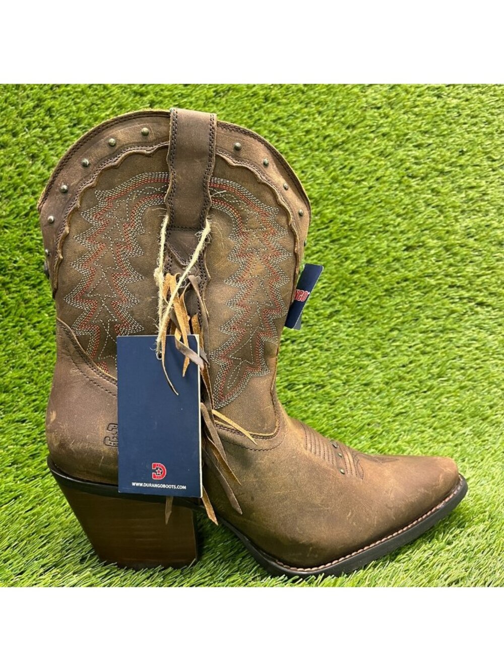 Durango Crush Womens Size 11 Brown Cowgirl Western Snip Toe Zip Up Fashion Boots